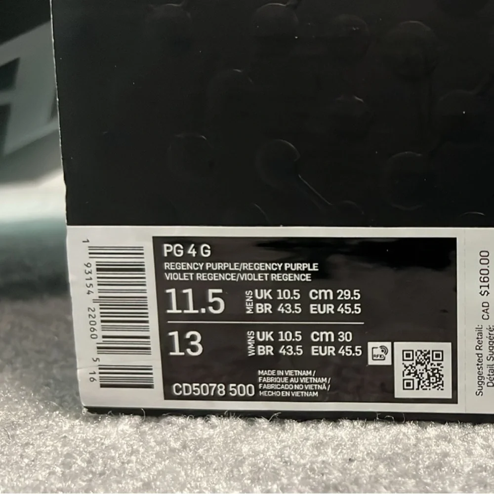 RARE BASKETBALL SHOES size 11.5 pg4’s Gatorade purple - Picture 5 of 6